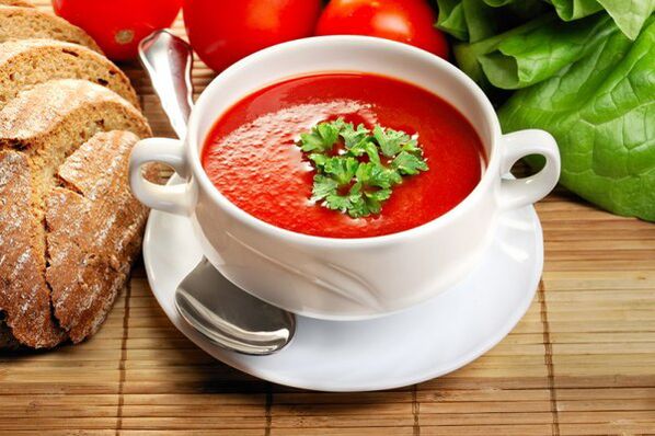 Το μενού δίαιτας κατανάλωσης μπορεί να διαφοροποιηθεί με σούπα ντομάτας